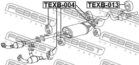 Подвеска глушителя TEXB-004 TEXB-004 FEBEST