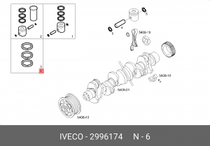 кольца поршневые !d135/ 3x3x5 \IVECO STRALLIS/TRAKKER дв.F3B3681 A/BC/D/E 2996174 IVECO