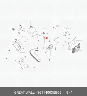 ДАТЧИК КИСЛОРОДА ЗАДНИЙ 3611400XEB05 GWM