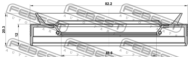 Сальник редуктора заднего моста 46.8x82.2x12x20.3 95PEW-48821220R 95PEW-48821220R FEBEST