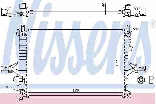 радиатор системы охлаждения! АКПП\ Volvo S60/V70/S80 2.4/2.8/2.5TDi 99-03 65553A NISSENS