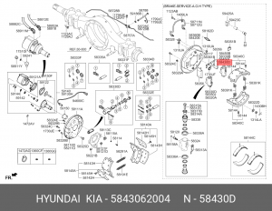 Цилиндр тормозной задний HYUNDAI HD120 правый (без прокачки) OE 5843062004 HYUNDAI KIA