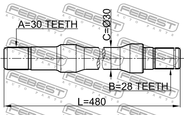 Полуось правая KIA SORENTO 06-09 2212-SOR 2212-SOR FEBEST