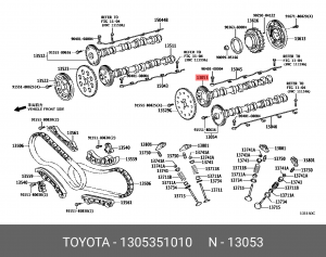 Вал распределительный sub- компл. no.3 13053-51010 TOYOTA