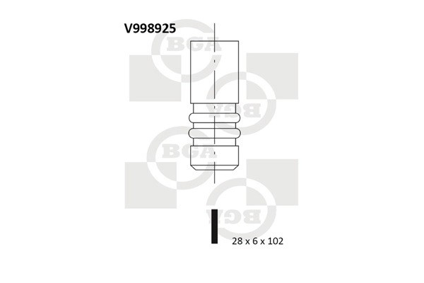 клапан выпускной! 28x6x101.8\ Audi A3 2.0 AXW 03> V998925 BG AUTOMOTIVE