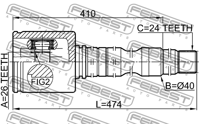 ШРУС внутр правый TOYOTA CAMRY ACV40/GSV40 2006-2011 0111-ACV40RH 0111-ACV40RH FEBEST