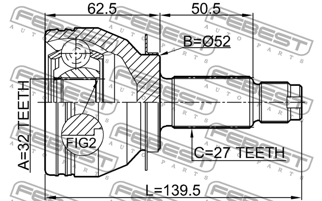 ШРУС 0810-B13MT 0810-B13MT FEBEST