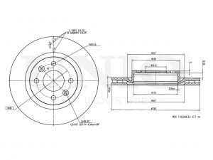 Диск тормозной передний BRD-20029 UNIO