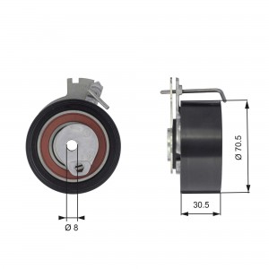 ролик натяжной ремня ГРМ!\ Citroen C2/C3/C4, Peugeot 206/307 1.6 16V 00> T43159 GATES