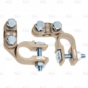 Комплект клемм АКБ медь, прижимная планка ((левое -), (правое +)) до 50 мм  SBT0 SBT 008 START VOLT