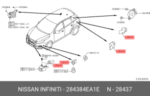 ДАТЧИК ПАРКОВКИ УЛЬТРАЗВУКОВОЙ 28438-4EA1E 28438-4EA1E NISSAN