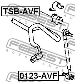 Втулка стабилизатора передняя TOYOTA AVENSIS T25 COROLLA E12 (22мм) TSB-AVF TSB-AVF FEBEST