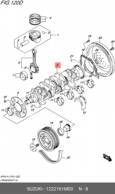 12221-61M00 CRANKSHAFT 1222161M00 SUZUKI