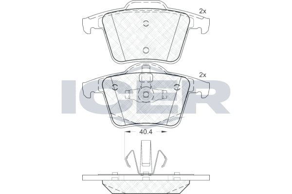 181612 колодки дисковые задние !\ Volvo XC90 2.5iT/3.0i T6/2.4 D5 02> 181612 ICER