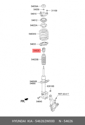 Отбойник амортизатора HYUNDAI Santa Fe (12-) переднего (1шт.) OE 546262W000 HYUNDAI KIA
