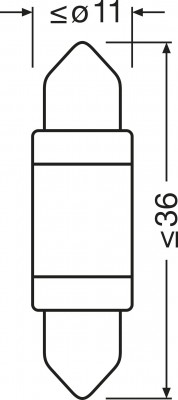 Лампа светодиодная 12V C5W SV8.5-8 36мм блистер (1шт.) LEDriving SL OSRAM 6418DWP1BL OSRAM