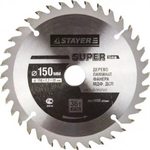 Диск пильный 150х20мм 36 зубьев STAYER 36821502036 STAYER