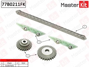 Комплект цепи ГРМ Iveco 77B0211FK MASTER KIT