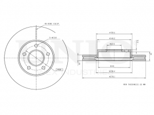 Диск тормозной передний BRD-20005 UNIO