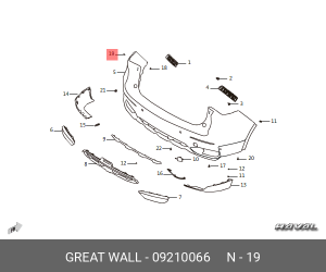 Саморез HAVAL F7,F7x крепления бампера переднего OE 09210066 GREAT WALL