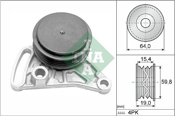 ролик натяжной! с кондиционером\ Audi A4/A6, VW 1.6/1.8/1.9TDi 95> 531 0309 10 INA