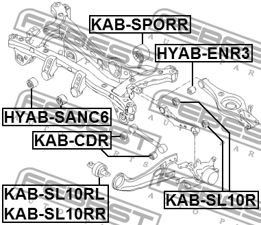 Сайлентблок HYUNDAI ix35 (LM) KIA Sportage рычага продольного левого подвески за KAB-SL10RL FEBEST