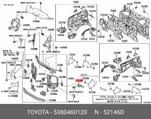 кронштейн крепления крыла!\ Toyota Land Cruiser Prado 17> 53804-60120 TOYOTA