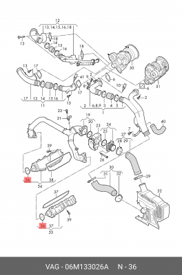 Манжетное уплотнение VAG 06M133026A 06M 133 026 A VAG