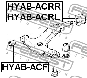 Сайлентблок рычага передний HYUNDAI ACCENT I 94-99 HYAB-ACF HYAB-ACF FEBEST