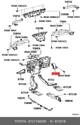 Воздуховод 8721160350 Toyota 87211-60350 TOYOTA