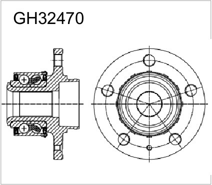 к-кт подшипника ступицы передн.!\ VW Polo 1.4/Tdi/1.6/1.9TDi 99> GH32470 GMB