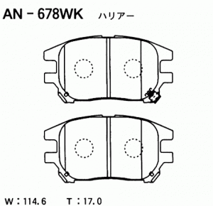 Колодки тормозные дисковые передние ПОДХОДЯТ ДЛЯ Lexus RX300 (MCU15) 01- AN-678W AN678WK AKEBONO