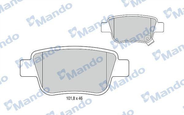Колодки тормозные TOYOTA Avensis (03-) задние (4шт.) MANDO MBF015872 MANDO