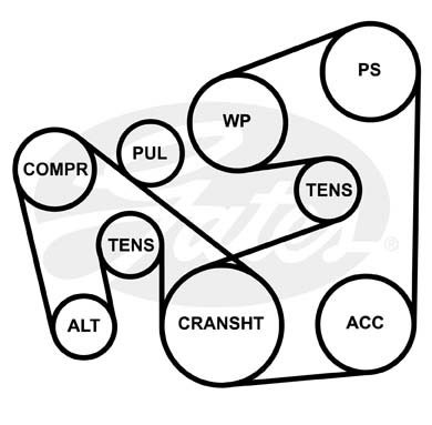 Поликлиновой ремень 6PK1353 (8653-10293) 6-PK-1353 GATES
