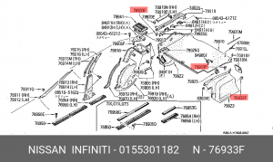 КЛИПСА-КРЕПЕЖ ПЛ. 01553-01182 01553-01182 NISSAN