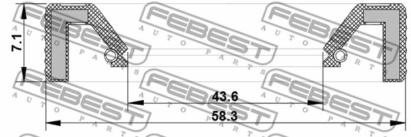 САЛЬНИК КОРОБКИ СКОРОСТЕЙ 43.6X58.3X7 подходит для BMW X5 E53 1999-2006 95KAY-45 95KAY-45580707R FEBEST