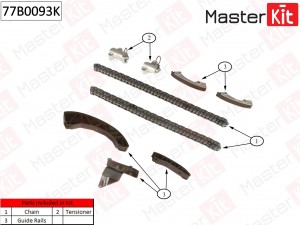 Комплект цепи ГРМ (без звездочек) Hyundai/Kia Getz,Cee'd,Rio,i30,D3FA,D4FA,D4FB  77B0093K MASTER KIT