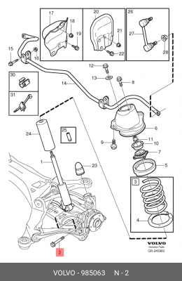 ВИНТ ФЛАНЦА 985063 VOLVO