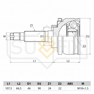 ШРУС наружный ВАЗ-2123 SUFIX ST1085 SUFIX