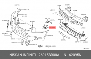 кpонштейн фаpы противотуманной левой!\ Nissan 26915-BR00A NISSAN