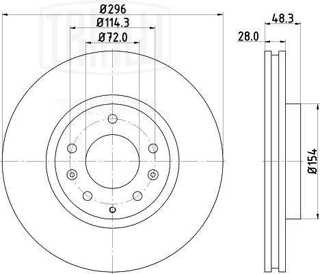 Диск торм. Mazda CX-7 (07-) перед. d=296 (DF 250114)  2шт DF 250114 TRIALLI