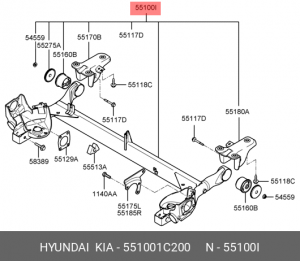 Балка HYUNDAI Getz (05-) подвески задней OE 55100-1C200 HYUNDAI KIA