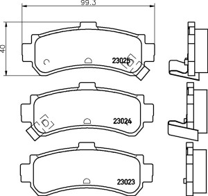 Колодки тормозные NISSAN Almera (95-00) задние (4шт.) NISSHINBO NP2064 NISSHINBO