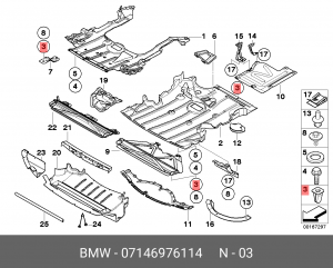 Клипса BMW OE 07 14 6 976 114 BMW