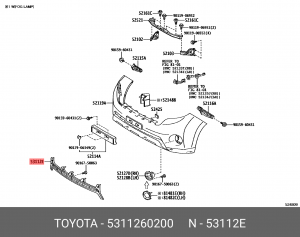 Решетка радиатора 5311260200 Toyota 53112-60200 TOYOTA