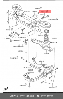Гайка MAZDA OE 9YB1-01-209 MAZDA
