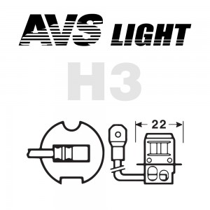 Лампа 12V H3 55W PK22s блистер (2шт.) AVS A78946S AVS