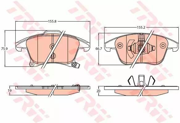 Колодки передние FORD MONDEO V, S-MAX, GALAXY 2014- GDB2092 GDB2092 TRW