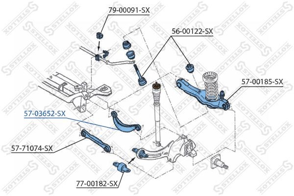 рычаг задней подвески верхний!\ Ford Focus 98-04 57-03652-SX STELLOX