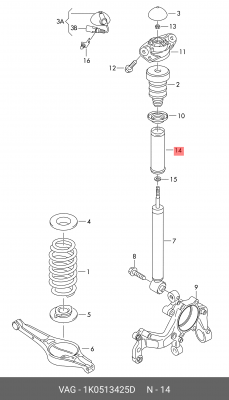 ЗАЩИТНАЯ ТРУБКА АМОРТИЗАТОРА/SCHUTZROHR 1k0513425d 1K0 513 425 D VAG